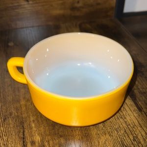 Vintage - Fire King Anchor Hocking Bright Orange D-Handle Stackable Soup Bowl